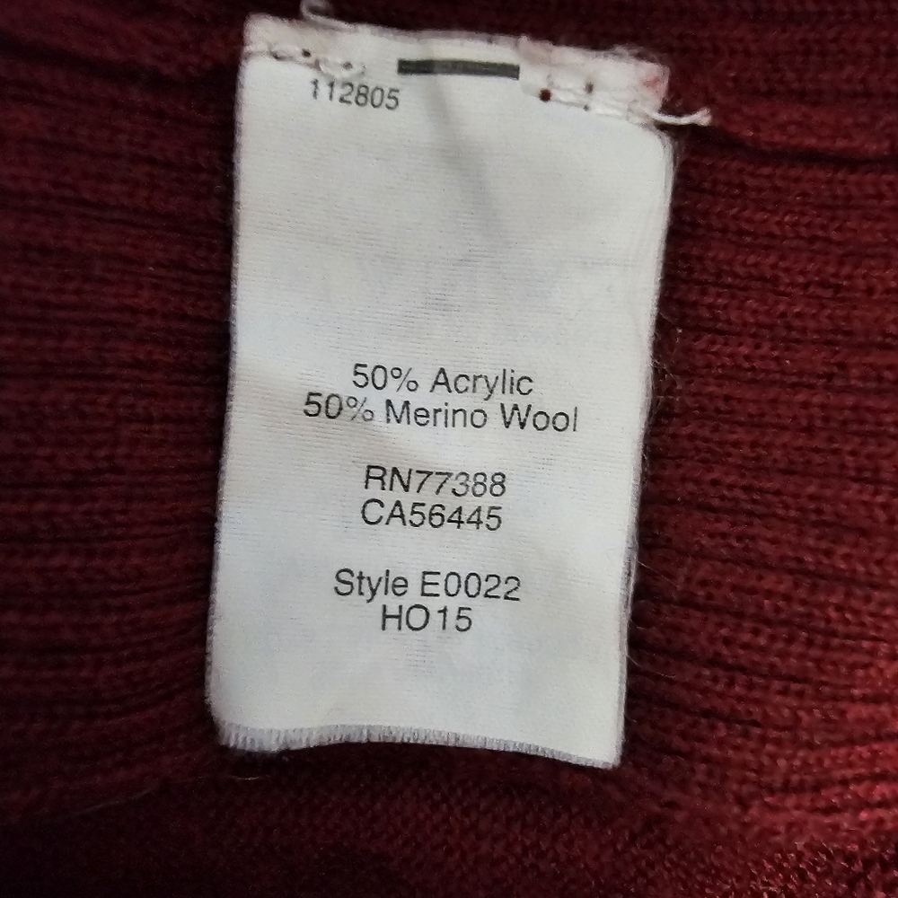 J.Crew Merino Wool Blend Women's Long Sleeve Burgundy Preppy Sweater Sz S - Picture 4 of 5